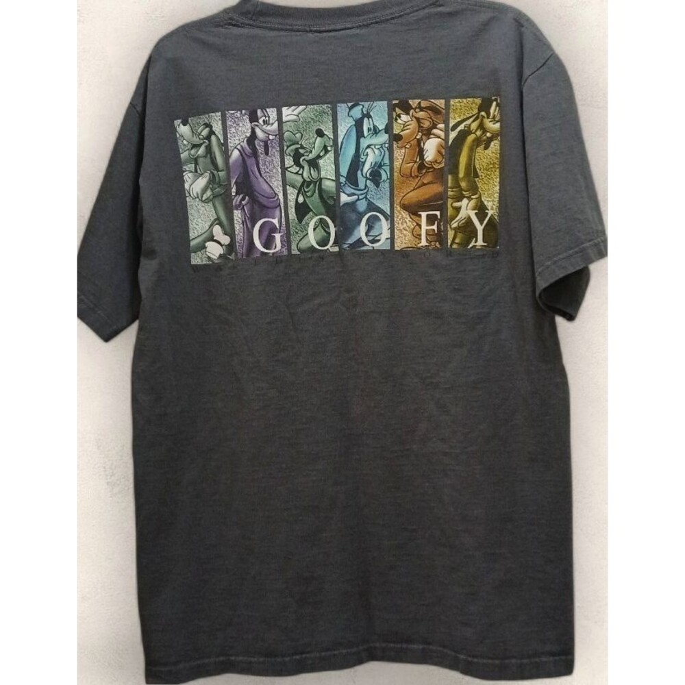 Vintage Goofy T Shirt Mens M Disney World USA Made Gray Graphic Tee 90s